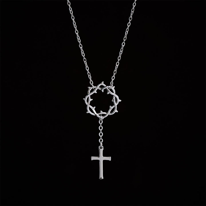 Christianartworkshop Collier Croix Couronne d'Épines : Symbole de la Passion et de la Rédemption du Christ - Argent - image 4