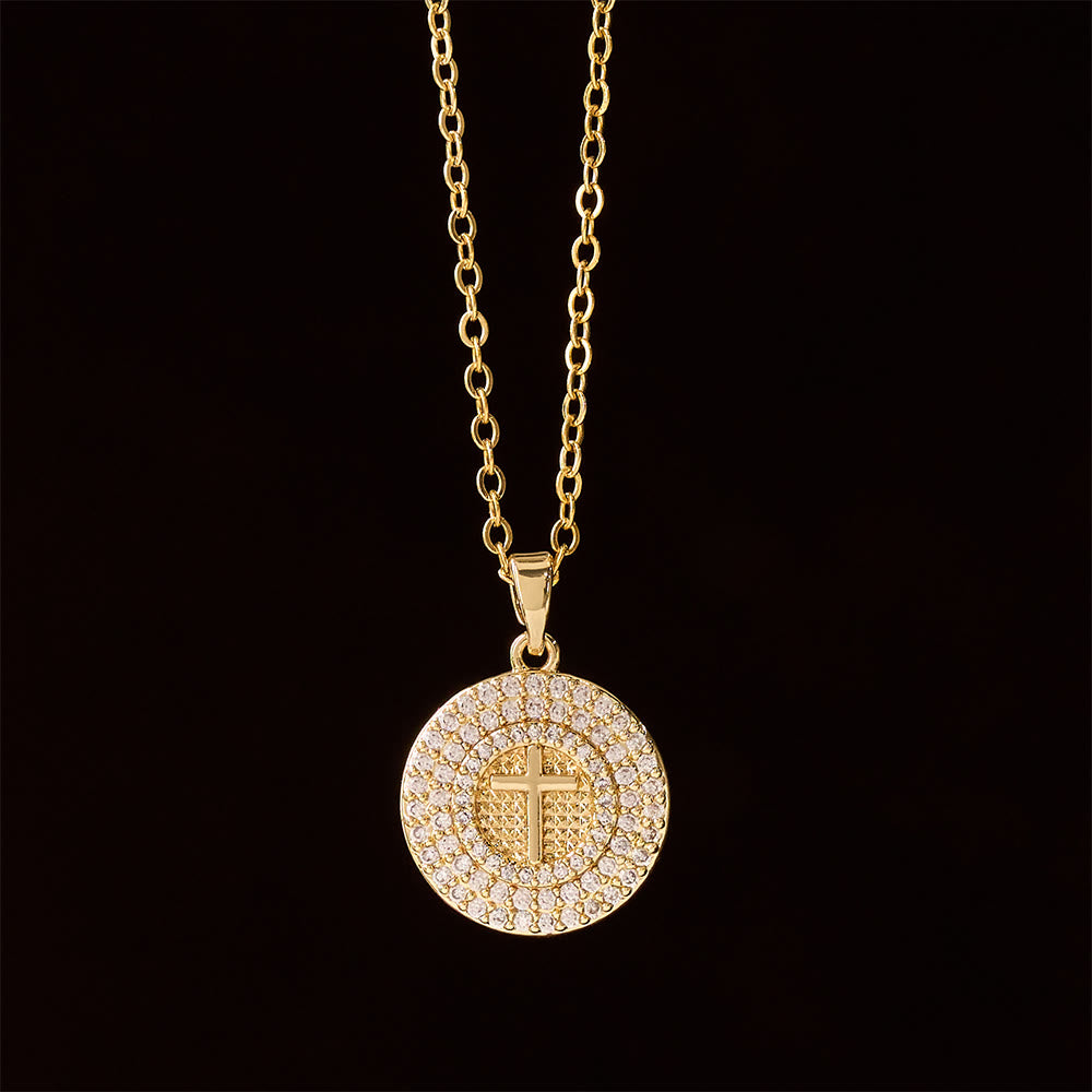 Christianartworkshop Collier Croix en Cristal Pavé : Symbole de la Lumière et de la Foi du Christ - image 1