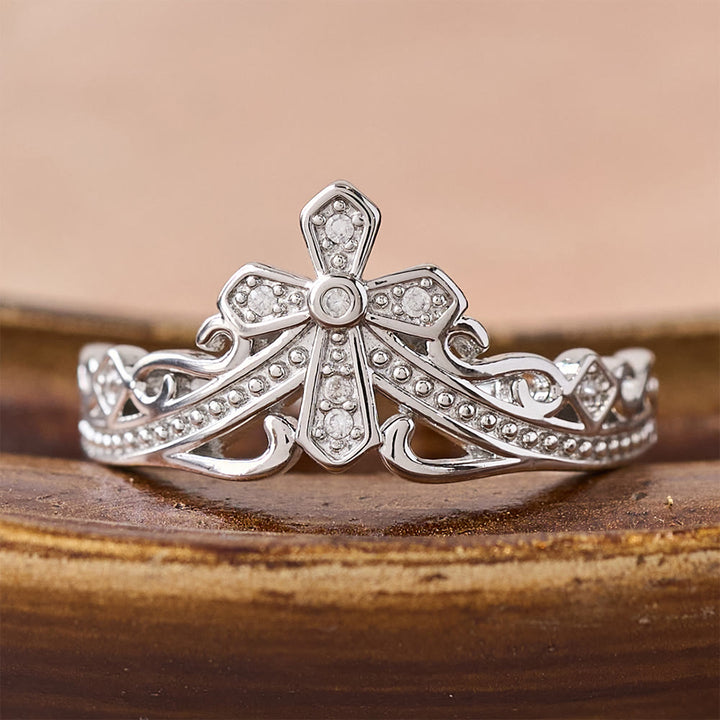 Bague croix-couronne style double poli Christianartworkshop : Portez Sa protection royale près de vous au quotidien - Argent (Convient aux tailles américaines 10 à 15) - image 9