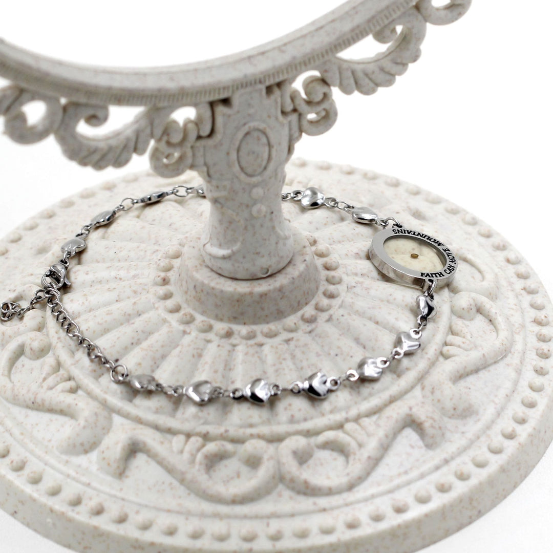 Christianartworkshop Bracelet « Matthieu 17:20 et Luc 1:37 » avec graine de moutarde : maillons en forme de cœur ornés de zircon. - image 15