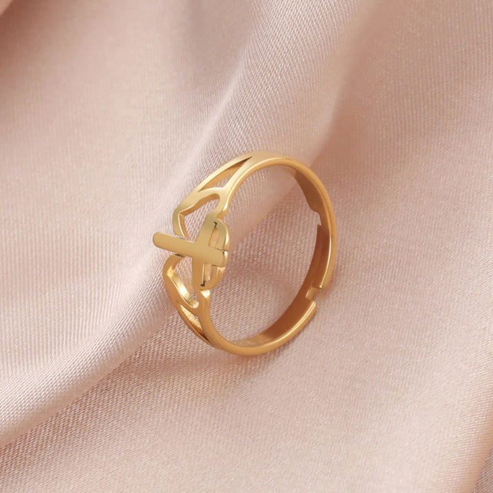 Christianartworkshop Bague ajourée en forme de croix et de cœur : symbole de l’amour du Christ et de sa fidélité. - image 5