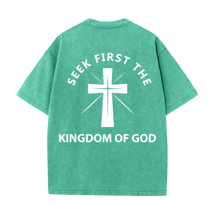 Christianartworkshop T-shirt unisexe délavé « Cherchez d'abord le royaume de Dieu » - image 7