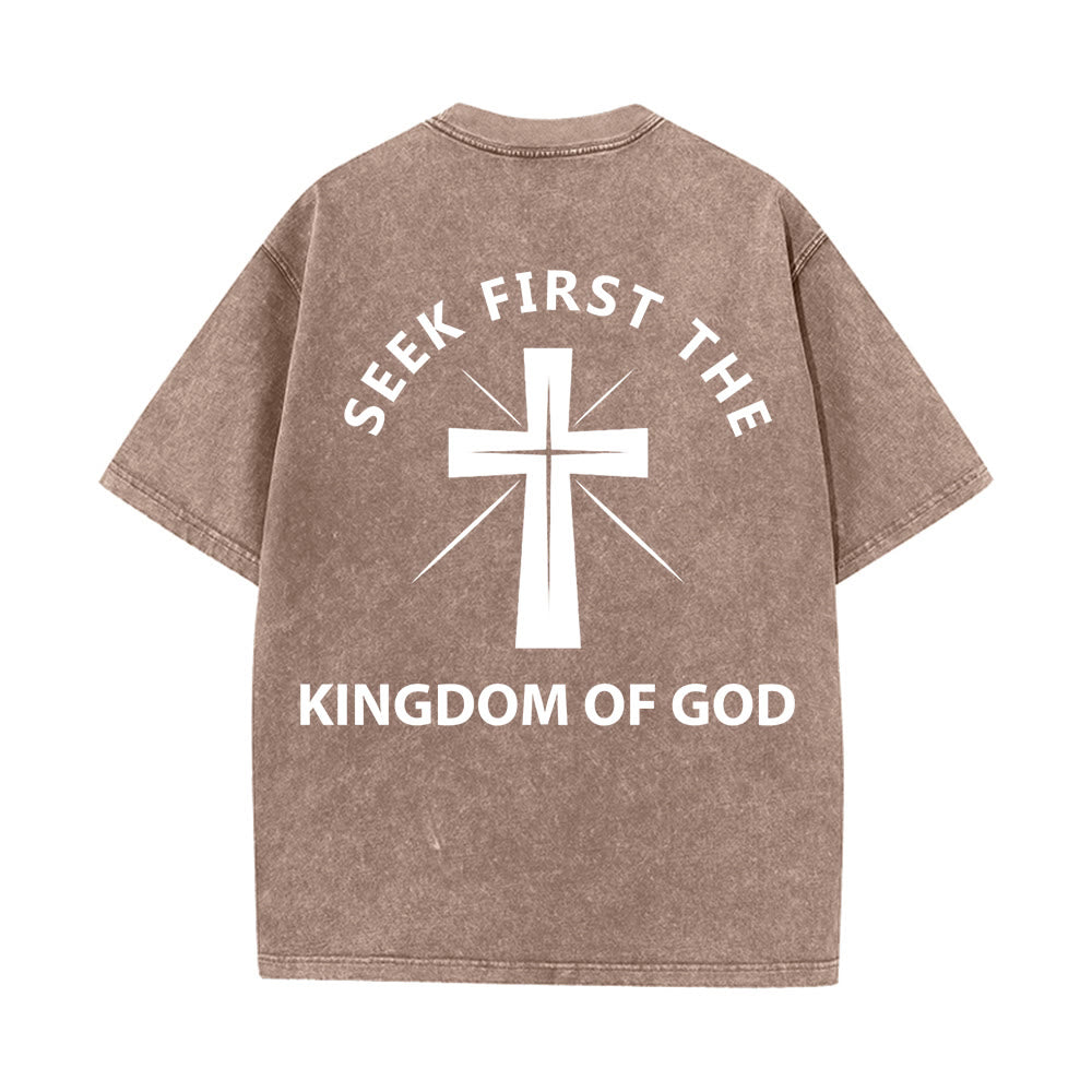 Christianartworkshop T-shirt unisexe délavé « Cherchez d'abord le royaume de Dieu » - image 16