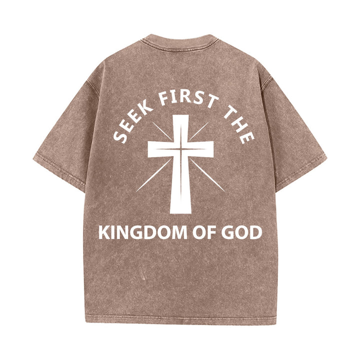 Christianartworkshop T-shirt unisexe délavé « Cherchez d'abord le royaume de Dieu » - image 16