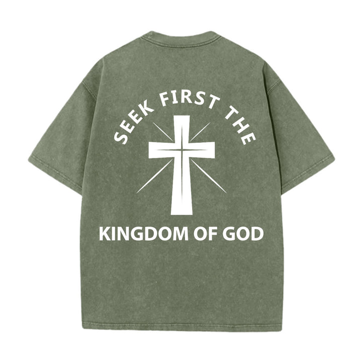 Christianartworkshop T-shirt unisexe délavé « Cherchez d'abord le royaume de Dieu » - image 10