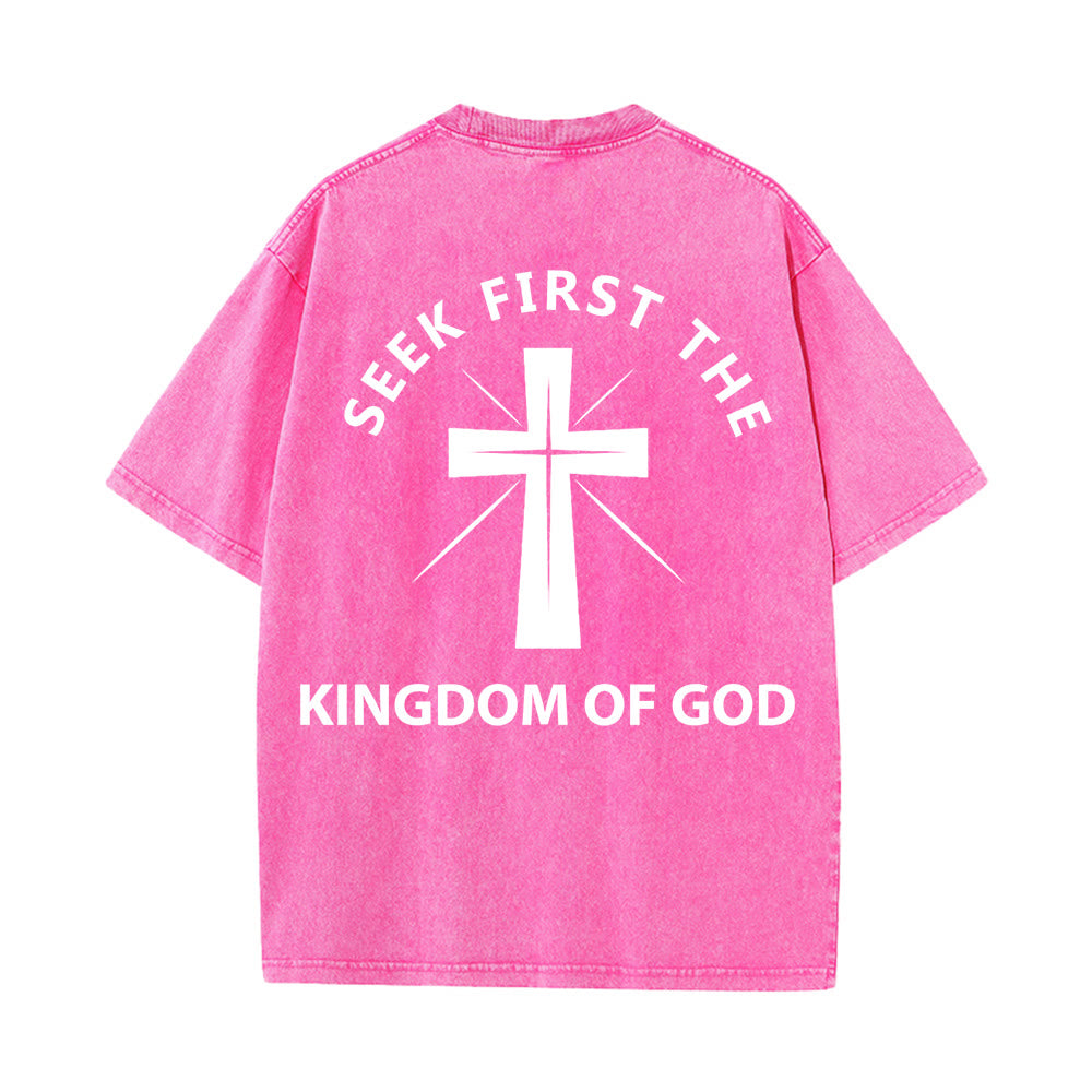 Christianartworkshop T-shirt unisexe délavé « Cherchez d'abord le royaume de Dieu » - image 25
