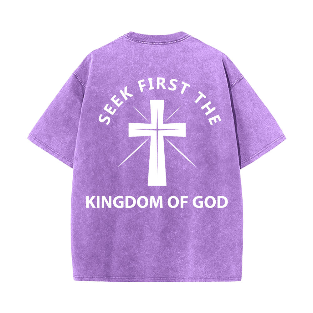 Christianartworkshop T-shirt unisexe délavé « Cherchez d'abord le royaume de Dieu » - image 22