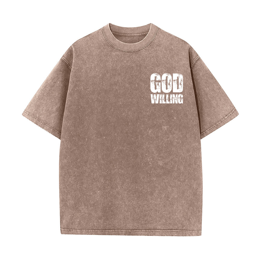 Christianartworkshop T-shirt unisexe lavé « Si Dieu le veut, priez, aimez, vivez » - image 17