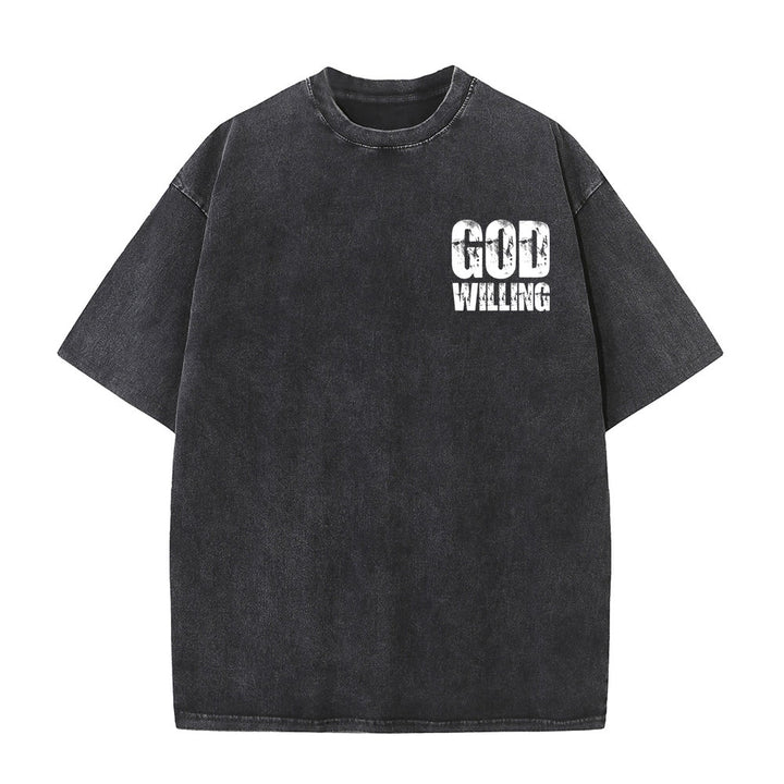 Christianartworkshop T-shirt unisexe lavé « Si Dieu le veut, priez, aimez, vivez » - image 5