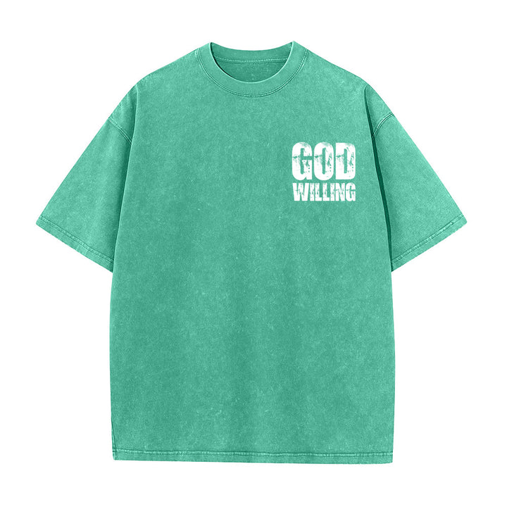 Christianartworkshop T-shirt unisexe lavé « Si Dieu le veut, priez, aimez, vivez » - image 11