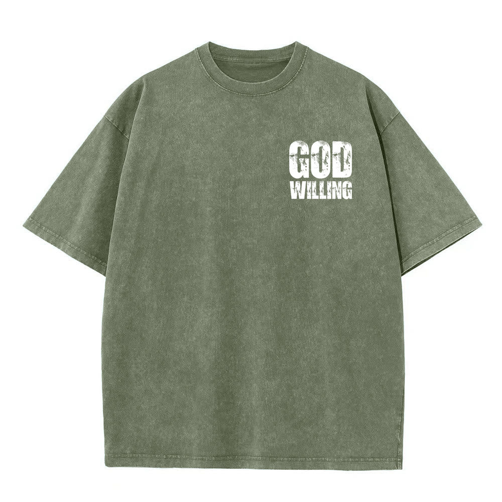 Christianartworkshop T-shirt unisexe lavé « Si Dieu le veut, priez, aimez, vivez » - image 14