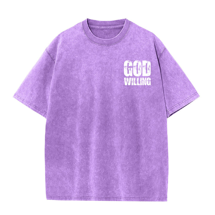 Christianartworkshop T-shirt unisexe lavé « Si Dieu le veut, priez, aimez, vivez » - image 23