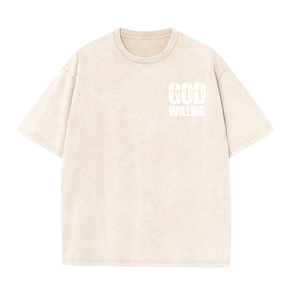 Christianartworkshop T-shirt unisexe lavé « Si Dieu le veut, priez, aimez, vivez » - image 20
