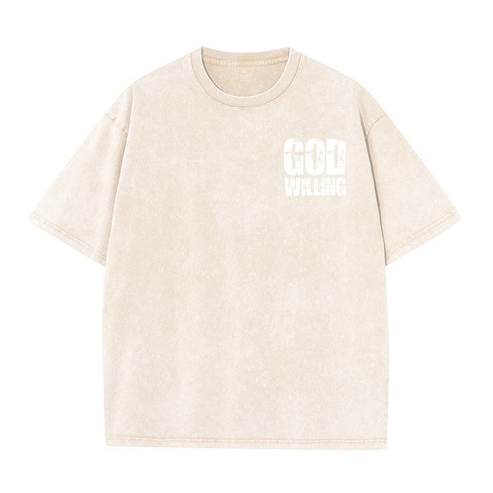 Christianartworkshop T-shirt unisexe lavé « Si Dieu le veut, priez, aimez, vivez » - image 20
