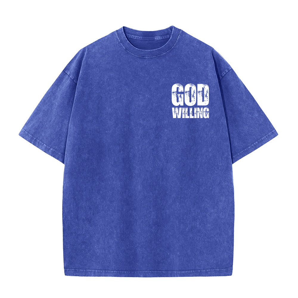 Christianartworkshop T-shirt unisexe lavé « Si Dieu le veut, priez, aimez, vivez » - image 2