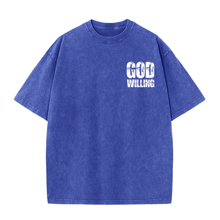 Christianartworkshop T-shirt unisexe lavé « Si Dieu le veut, priez, aimez, vivez » - image 2