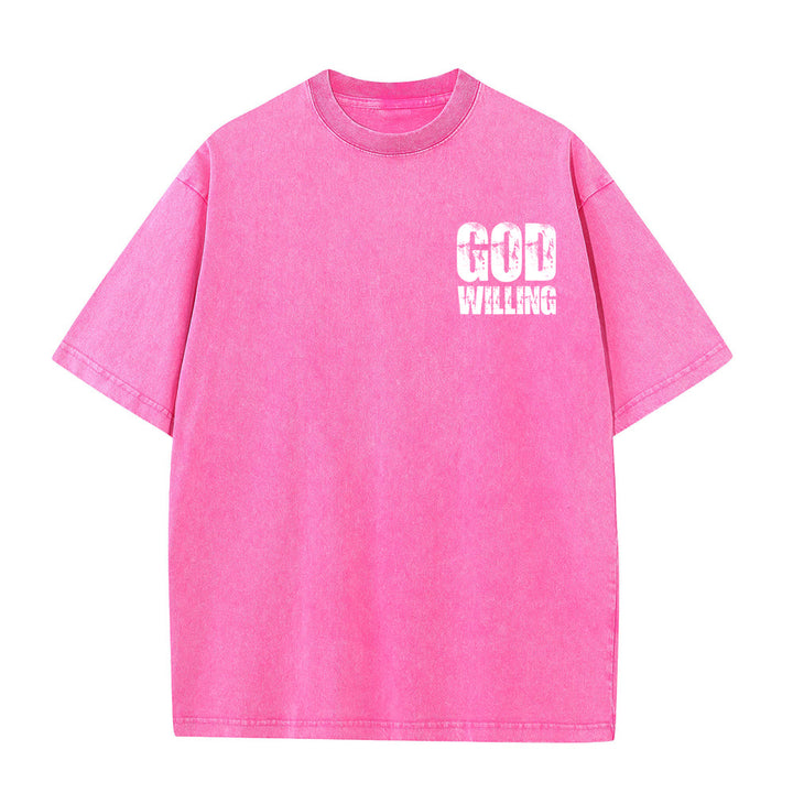 Christianartworkshop T-shirt unisexe lavé « Si Dieu le veut, priez, aimez, vivez » - image 26