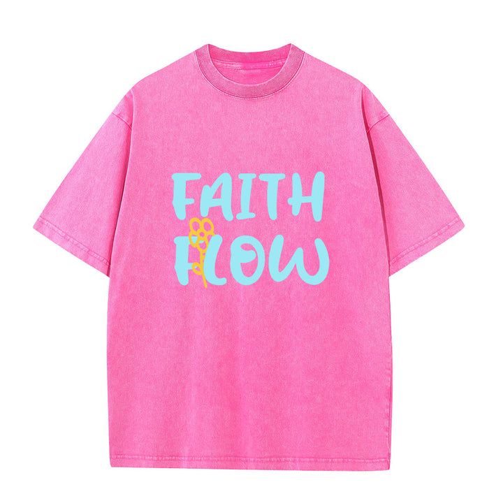 Christianartworkshop T-shirt unisexe délavé Faith Flow Floral - Rose - 5XL - image 8