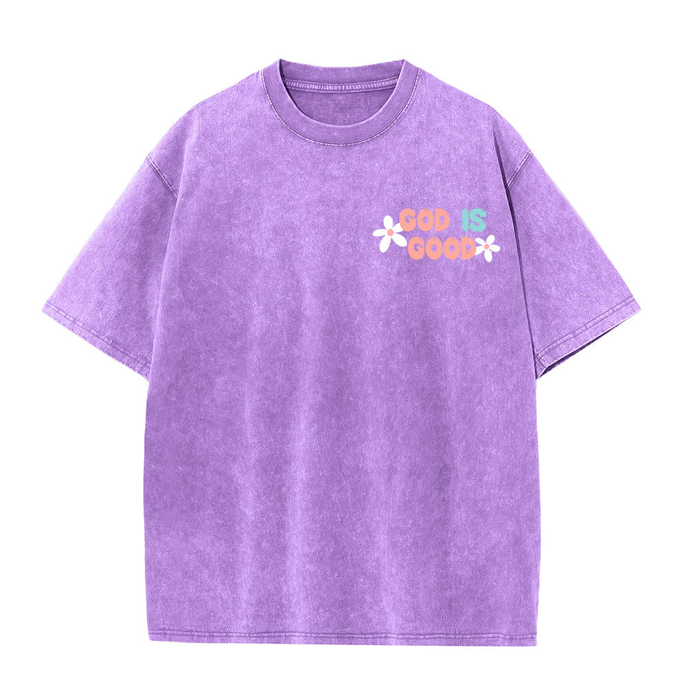 Christianartworkshop T-shirt unisexe délavé « Dieu est bon même quand la vie ne l'est pas » - image 2
