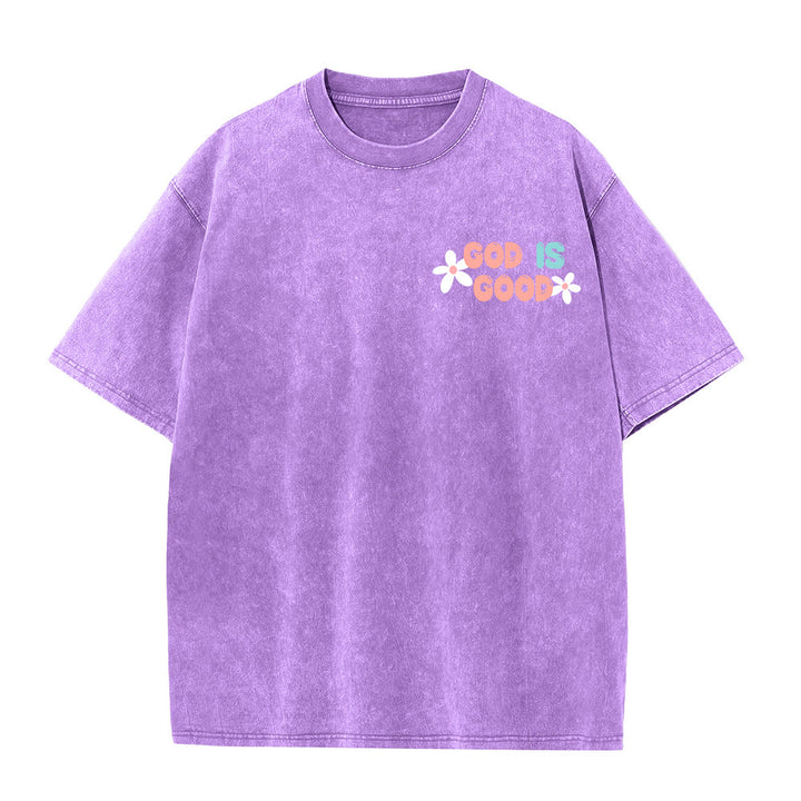 Christianartworkshop T-shirt unisexe délavé « Dieu est bon même quand la vie ne l'est pas » - image 2