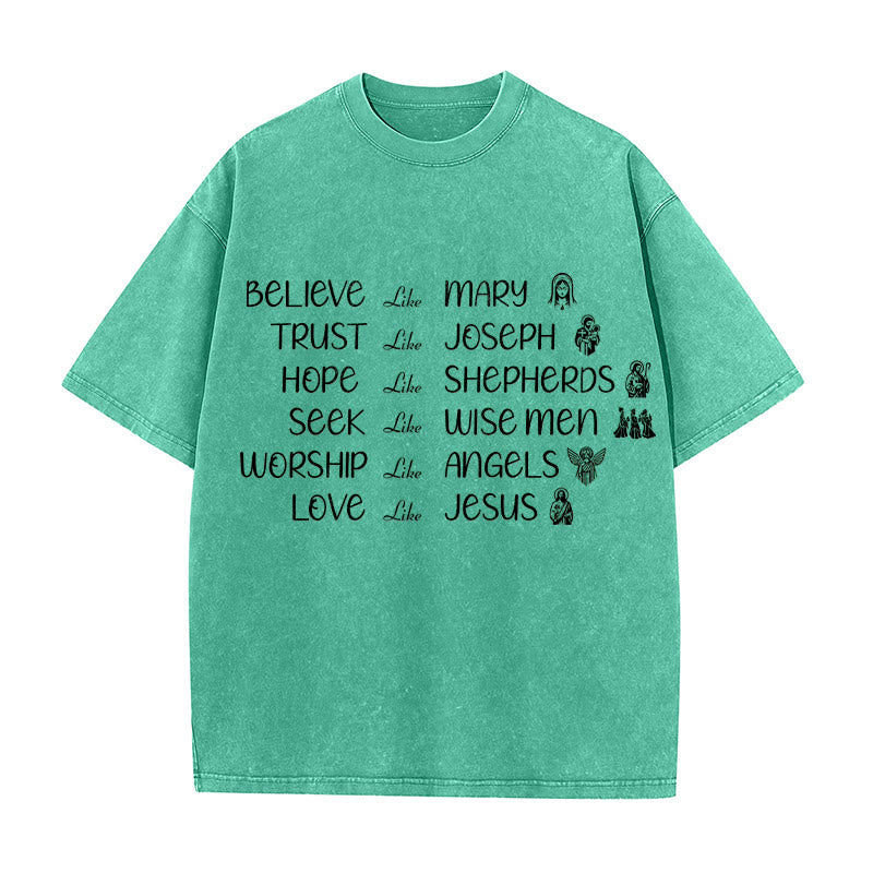 Christianartworkshop T-shirt unisexe délavé Bible Heroes Faith Statement - Vert - 5XL - image 2