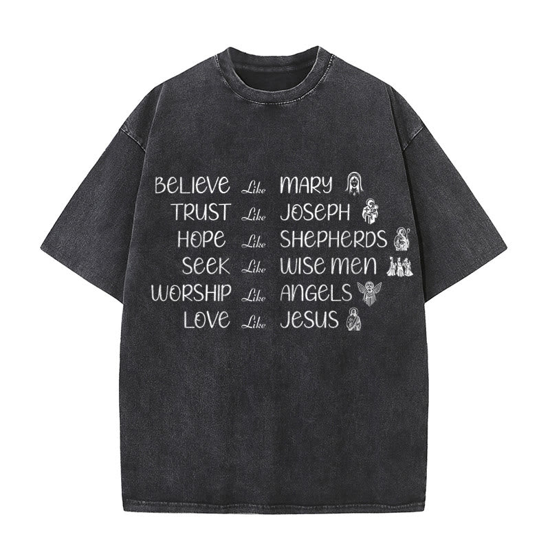Christianartworkshop T-shirt unisexe délavé Bible Heroes Faith Statement - Noir - 5XL - image 0