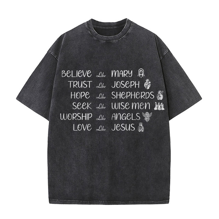 Christianartworkshop T-shirt unisexe délavé Bible Heroes Faith Statement - Noir - 5XL - image 0