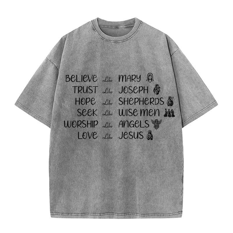 Christianartworkshop T-shirt unisexe délavé Bible Heroes Faith Statement - Gris - 5XL - image 1