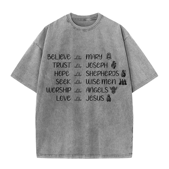 Christianartworkshop T-shirt unisexe délavé Bible Heroes Faith Statement - Gris - 5XL - image 1