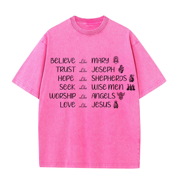 Christianartworkshop T-shirt unisexe délavé Bible Heroes Faith Statement - Rose - 5XL - image 8