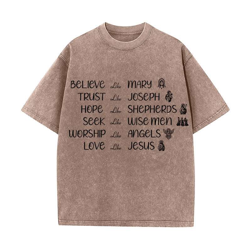 Christianartworkshop T-shirt unisexe délavé Bible Heroes Faith Statement - Brun - 5XL - image 4