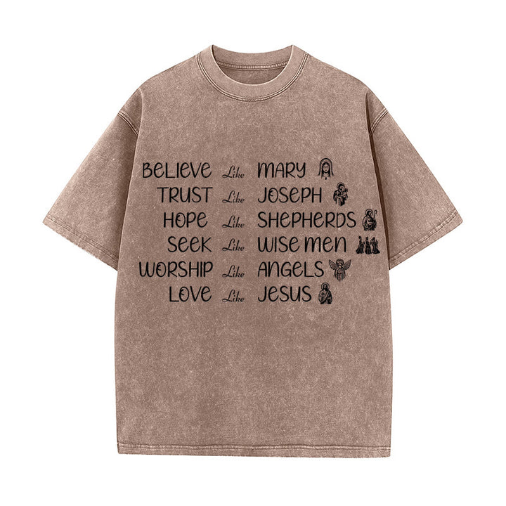 Christianartworkshop T-shirt unisexe délavé Bible Heroes Faith Statement - Brun - 5XL - image 4