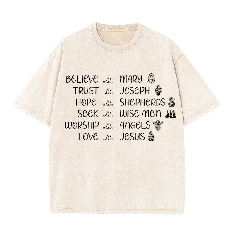 Christianartworkshop T-shirt unisexe délavé Bible Heroes Faith Statement - Beige - 5XL - image 5