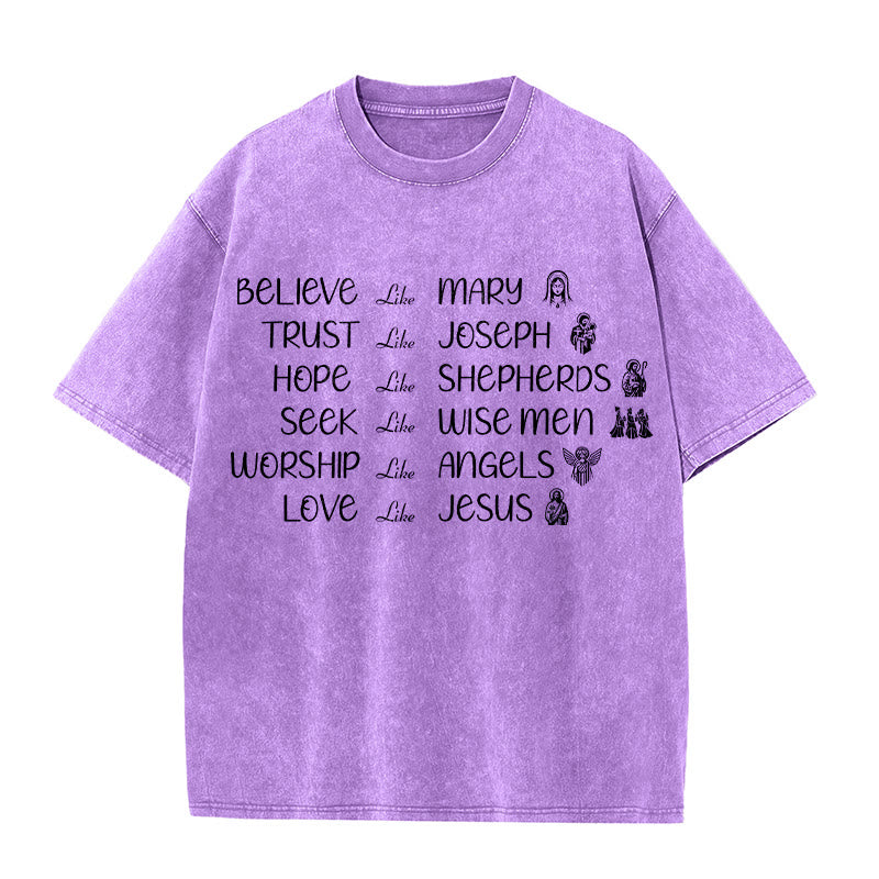 Christianartworkshop T-shirt unisexe délavé Bible Heroes Faith Statement - Violet - 5XL - image 7