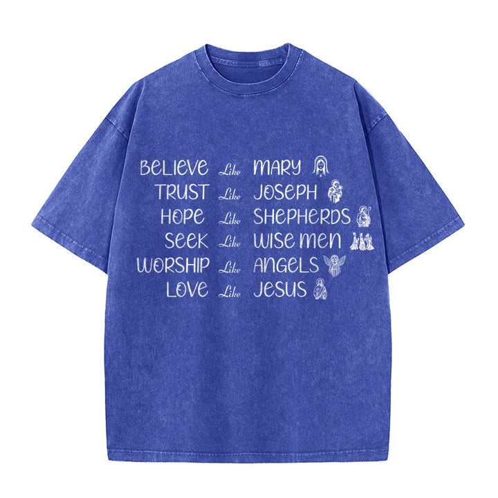 Christianartworkshop T-shirt unisexe délavé Bible Heroes Faith Statement - Bleu - 5XL - image 6