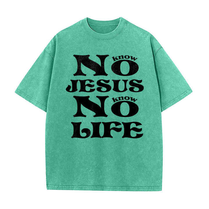 Christianartworkshop T-shirt unisexe délavé « Pas de Jésus, pas de vie » - Vert - 5XL - image 2