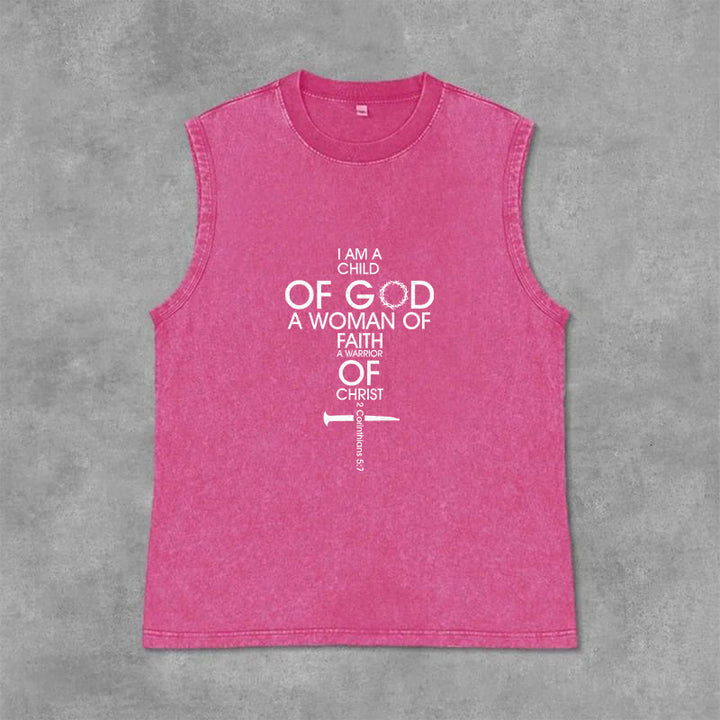 Christianartworkshop Débardeur unisexe délavé « Enfant de Dieu, Femme de Foi » - Rose - 2XL - image 13