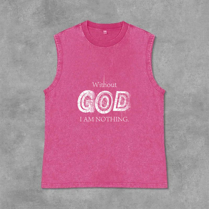 Christianartworkshop Débardeur unisexe lavé « Sans Dieu, je ne suis rien » - Rose - 2XL - image 12