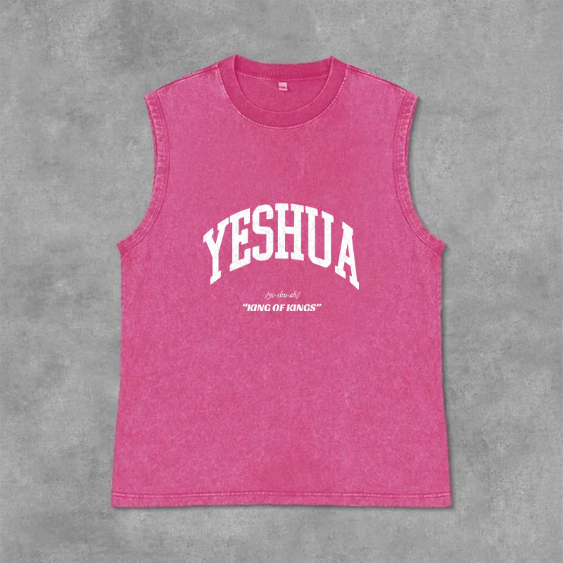 Christianartworkshop Débardeur unisexe délavé Yeshua King Of Kings - Rose - 2XL - image 13