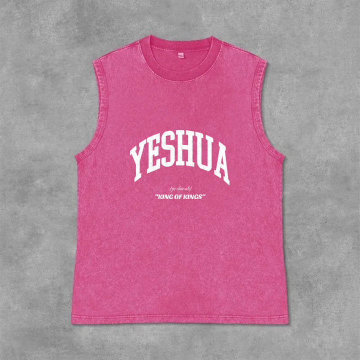 Christianartworkshop Débardeur unisexe délavé Yeshua King Of Kings - Rose - 2XL - image 13