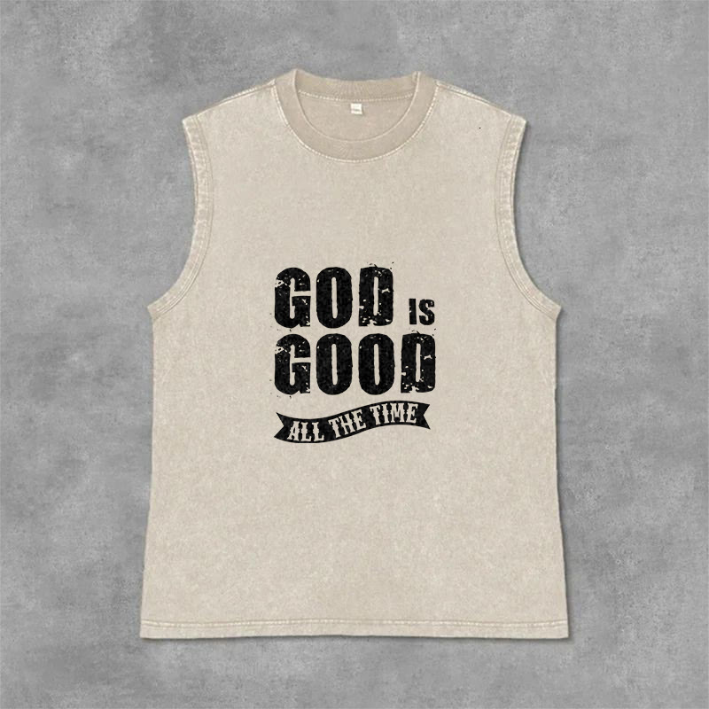 Christianartworkshop Débardeur unisexe lavé « Dieu est bon en tout temps » - Beige - 2XL - image 9