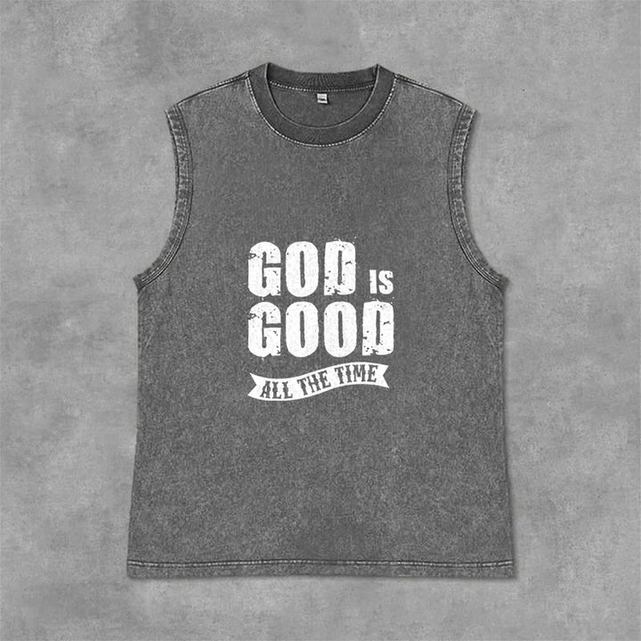 Christianartworkshop Débardeur unisexe lavé « Dieu est bon en tout temps » - Gris - 2XL - image 6