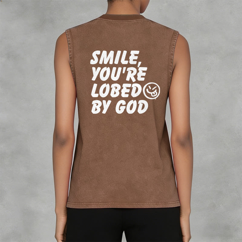 Christianartworkshop Débardeur unisexe délavé « Souriez, vous êtes aimé de Dieu » - image 17
