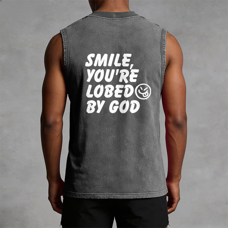 Christianartworkshop Débardeur unisexe délavé « Souriez, vous êtes aimé de Dieu » - image 10