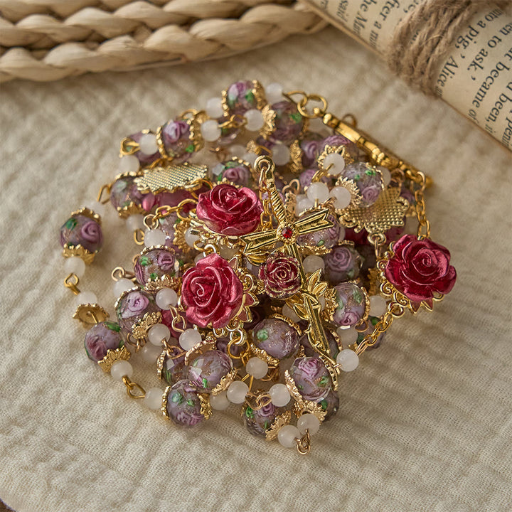 Christianartworkshop Chapelet de dévotion à la rose avec Sacré-Cœur : Douce foi pour la prière quotidienne - image 12