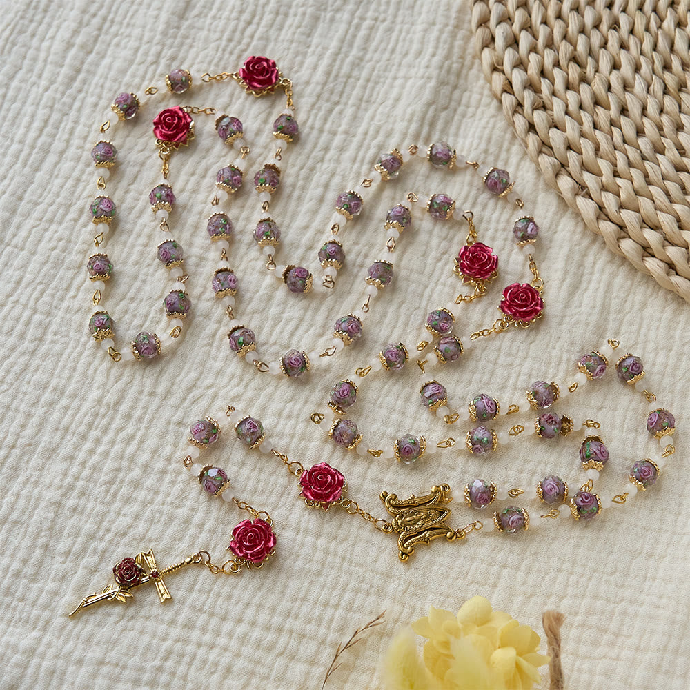 Christianartworkshop Chapelet de dévotion à la rose avec Sacré-Cœur : Douce foi pour la prière quotidienne - image 13