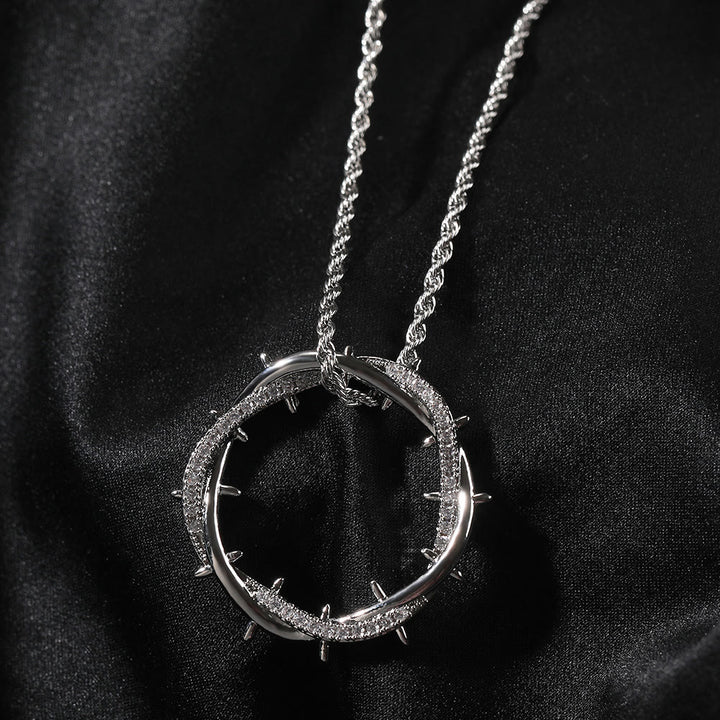 Christianartworkshop Collier Couronne d'épines en zircon : un symbole du sacrifice rédempteur du Christ - Argent - image 2