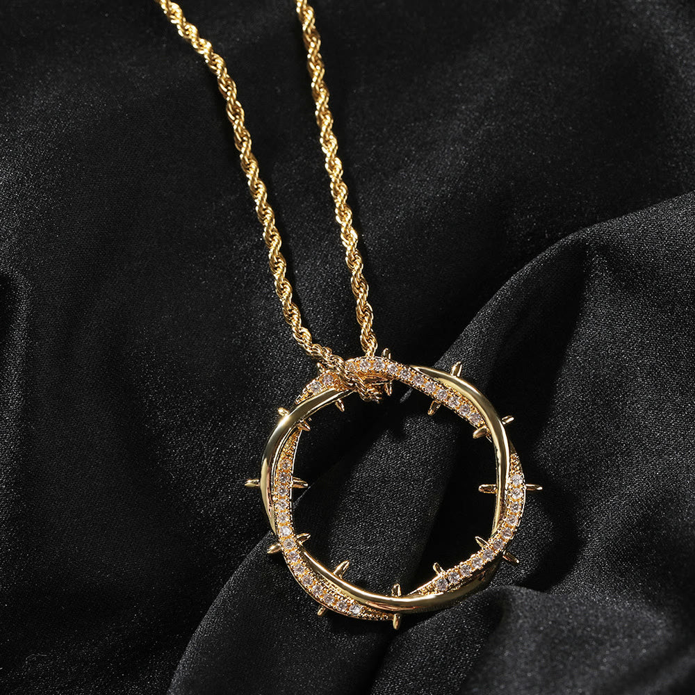 Christianartworkshop Collier Couronne d'épines en zircon : un symbole du sacrifice rédempteur du Christ - image 1