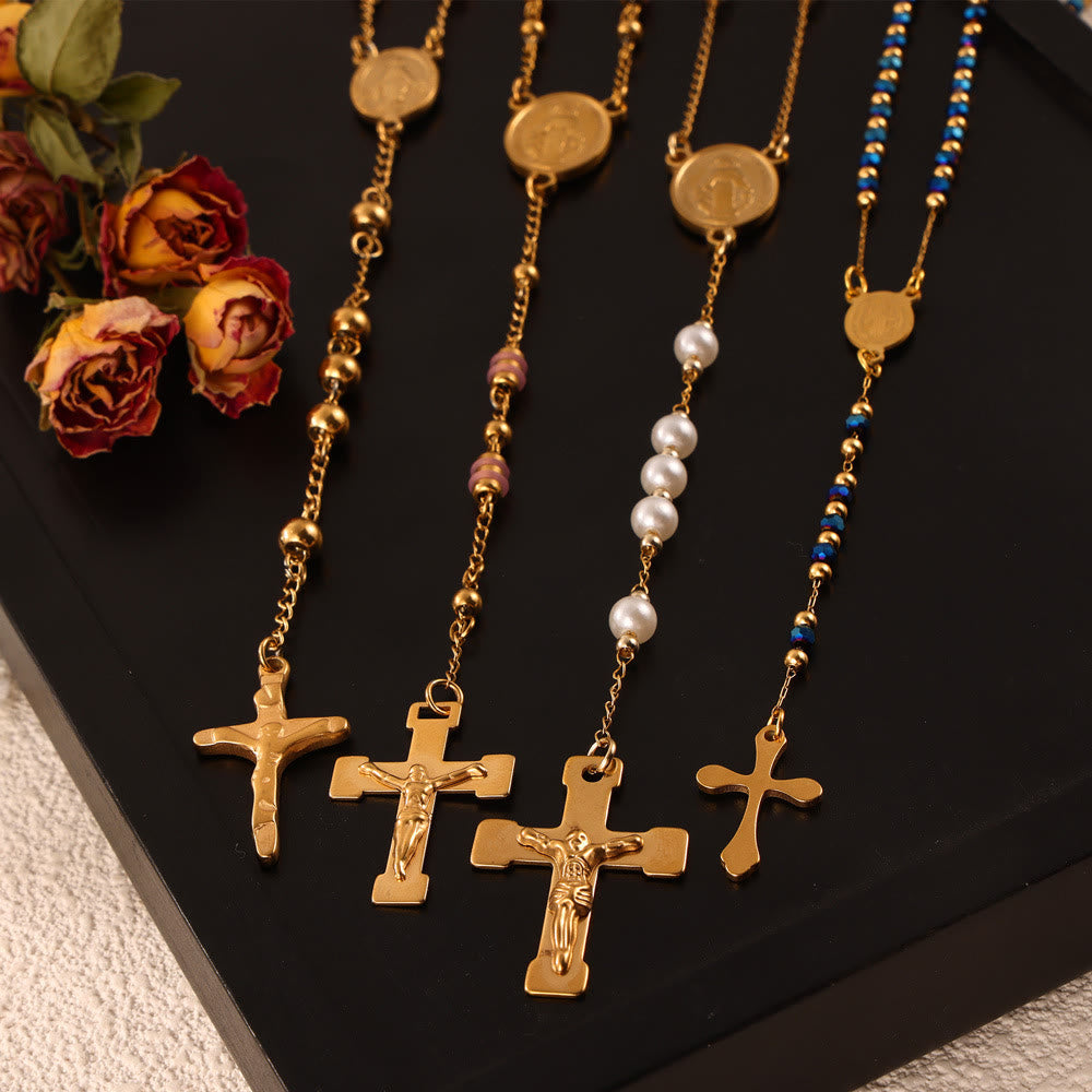 Christianartworkshop Collection de colliers chapelet à porter : Métal doré pour une connexion spirituelle quotidienne - image 1