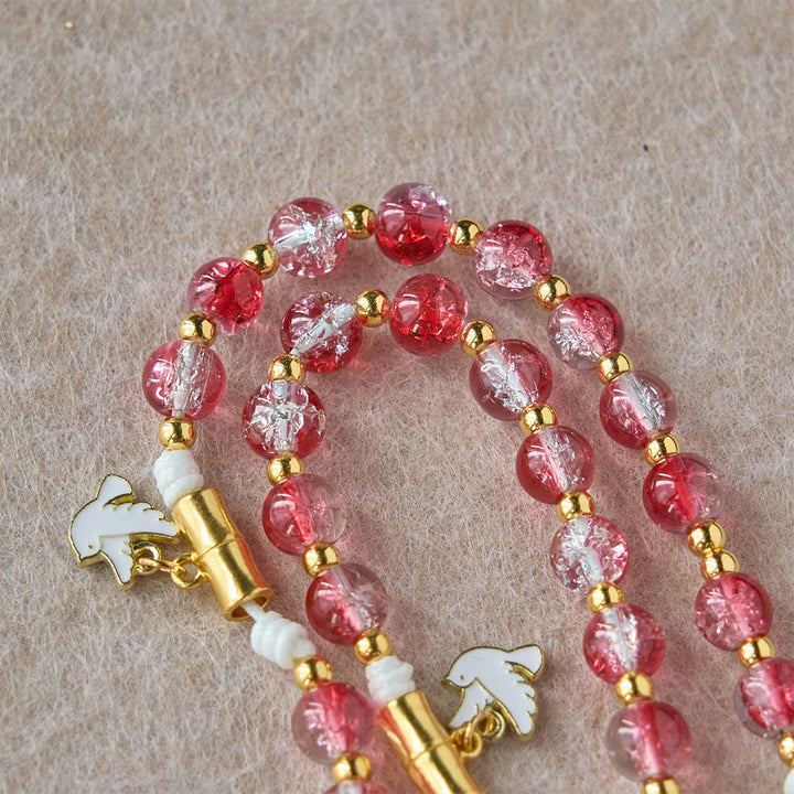 Christianartworkshop Chapelet de Notre-Dame avec colombe du Saint-Esprit et perles de verre rouge : incarne l’amour sacré et une dévotion vibrante - image 12